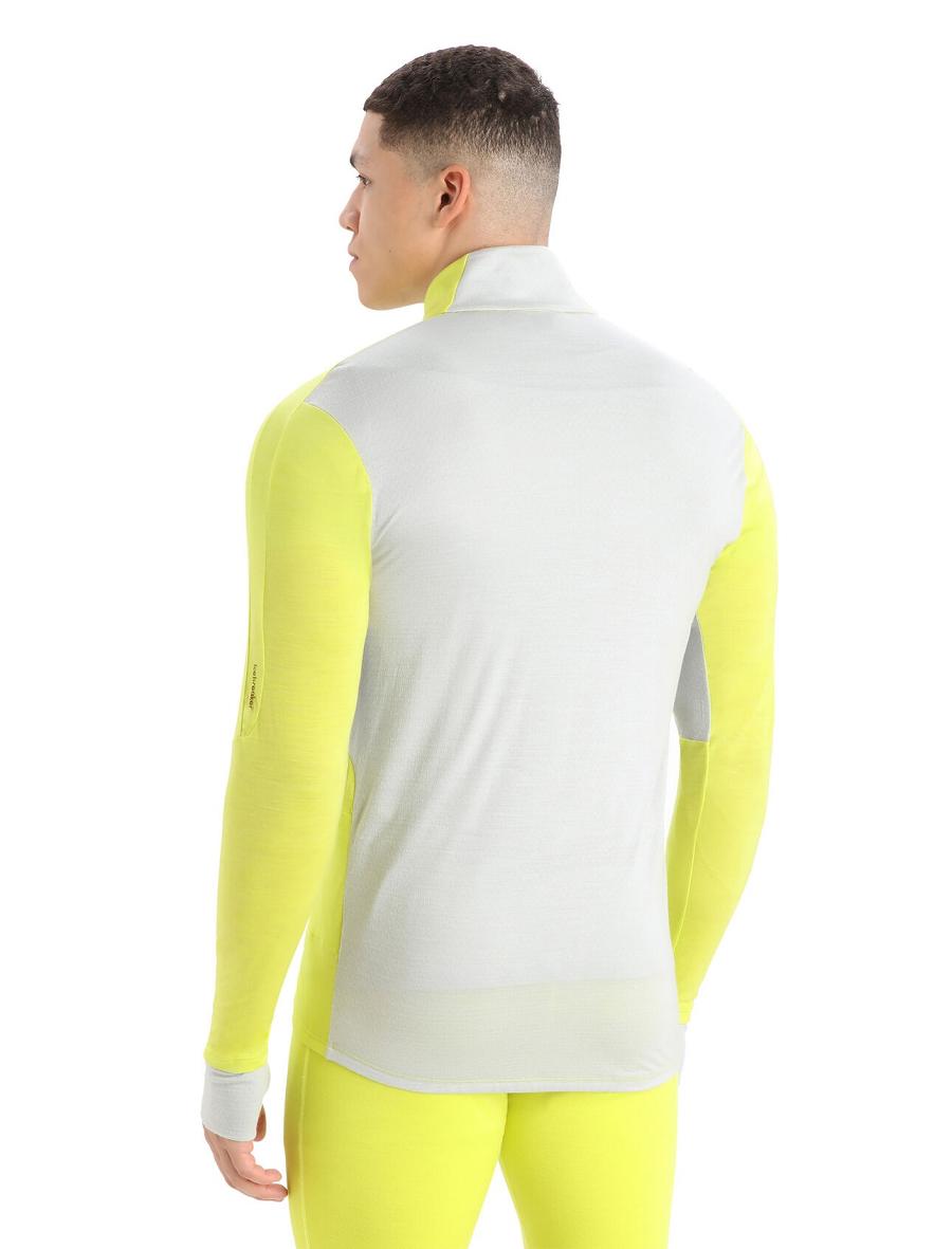 Bluzy Z Kapturem Icebreaker ZoneKnit™ Merino Long Sleeve Zip Męskie Zielone | PL 1687LISH